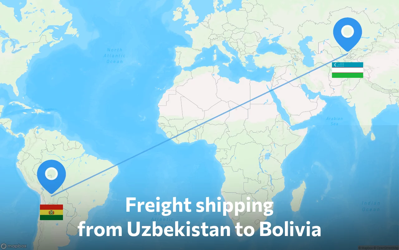 Shipping route from Uzbekistan to Bolivia