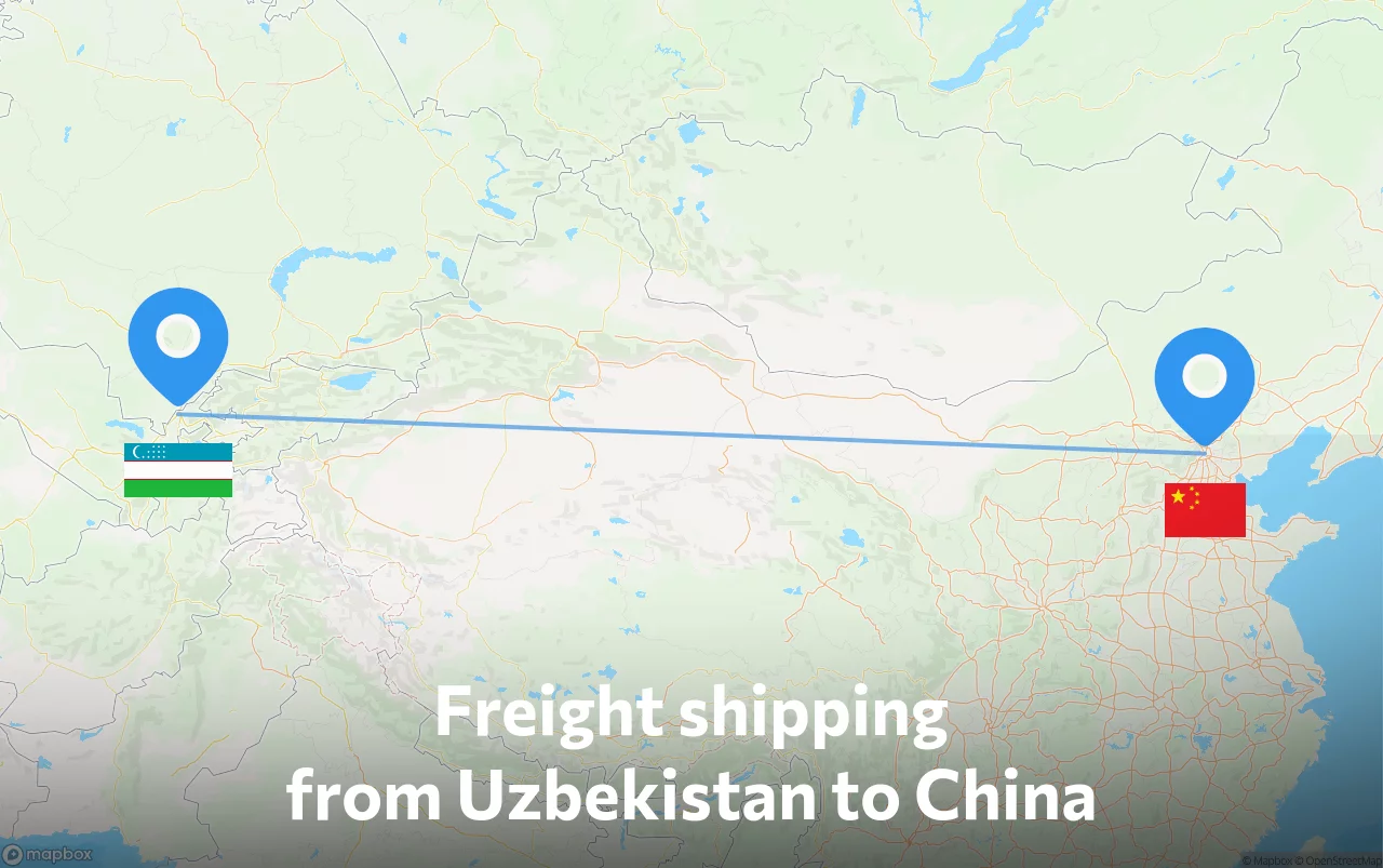 Shipping route from Uzbekistan to China