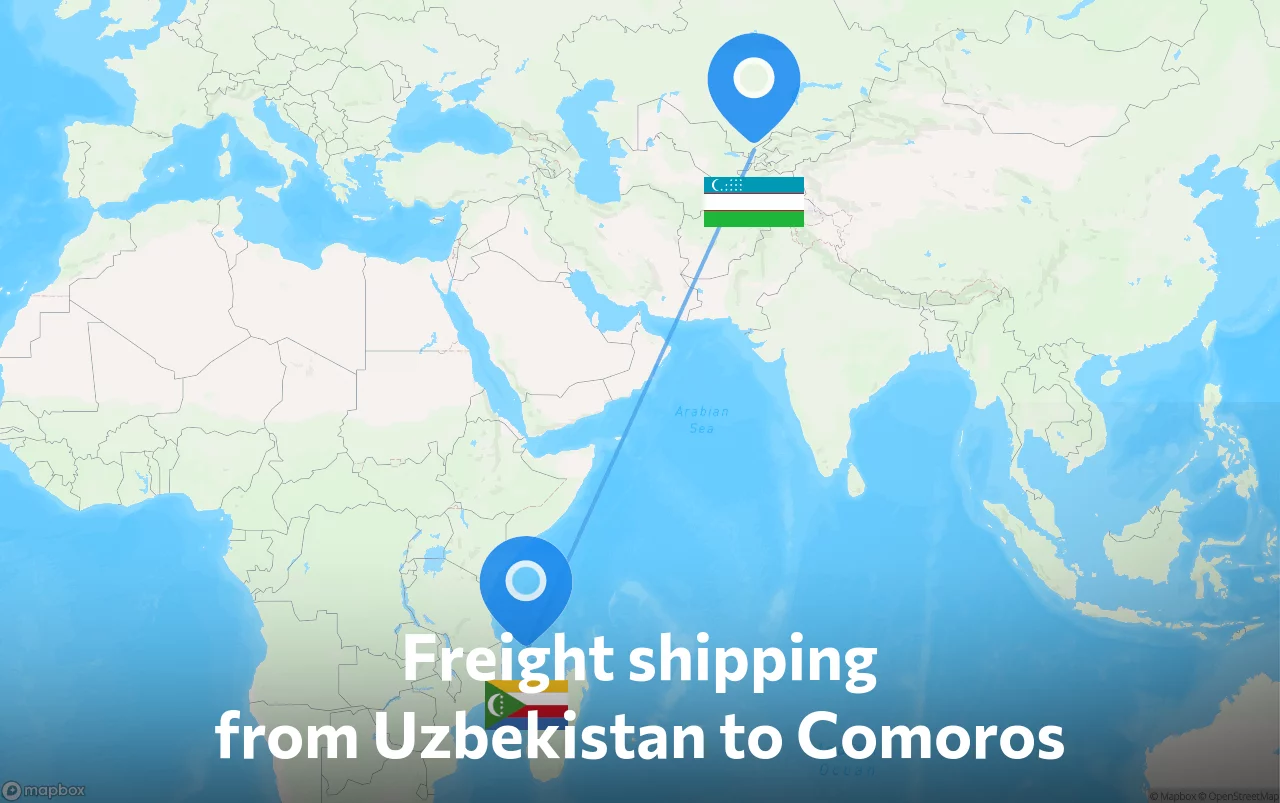 Shipping route from Uzbekistan to Comoros