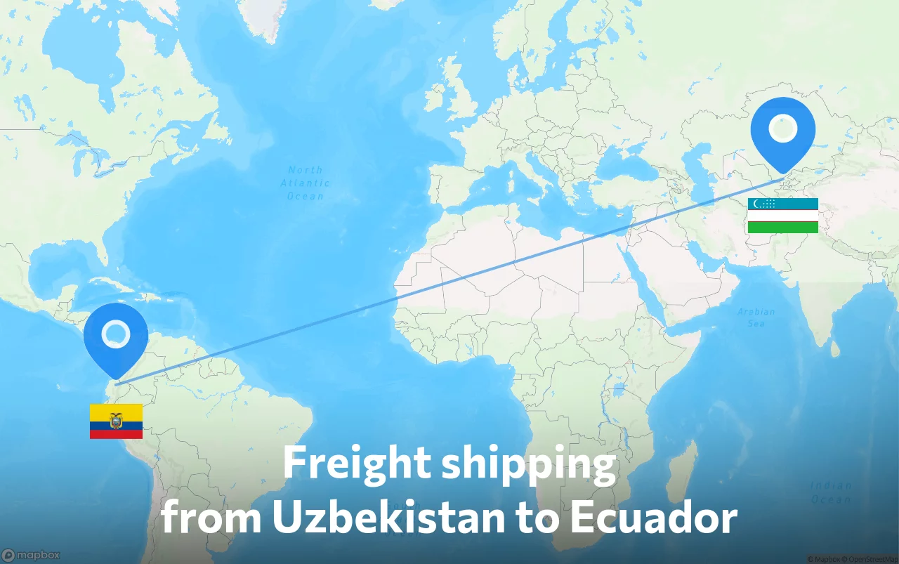 Shipping route from Uzbekistan to Ecuador