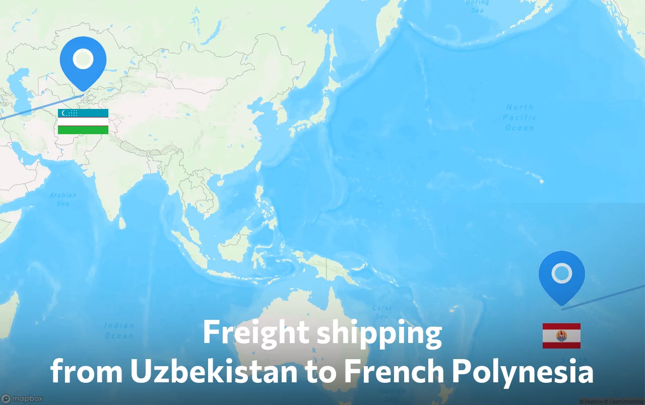 Shipping route from Uzbekistan to French Polynesia