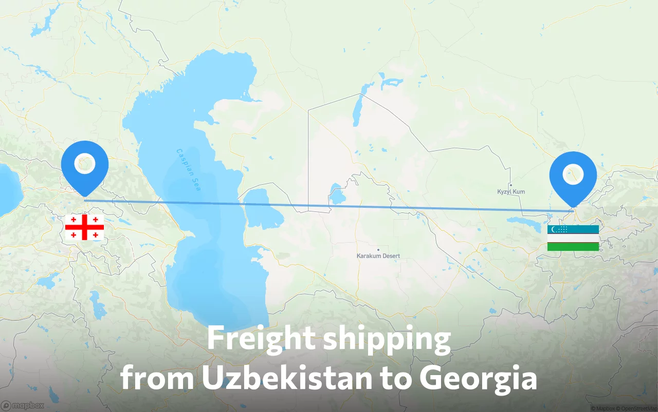 Shipping route from Uzbekistan to Georgia