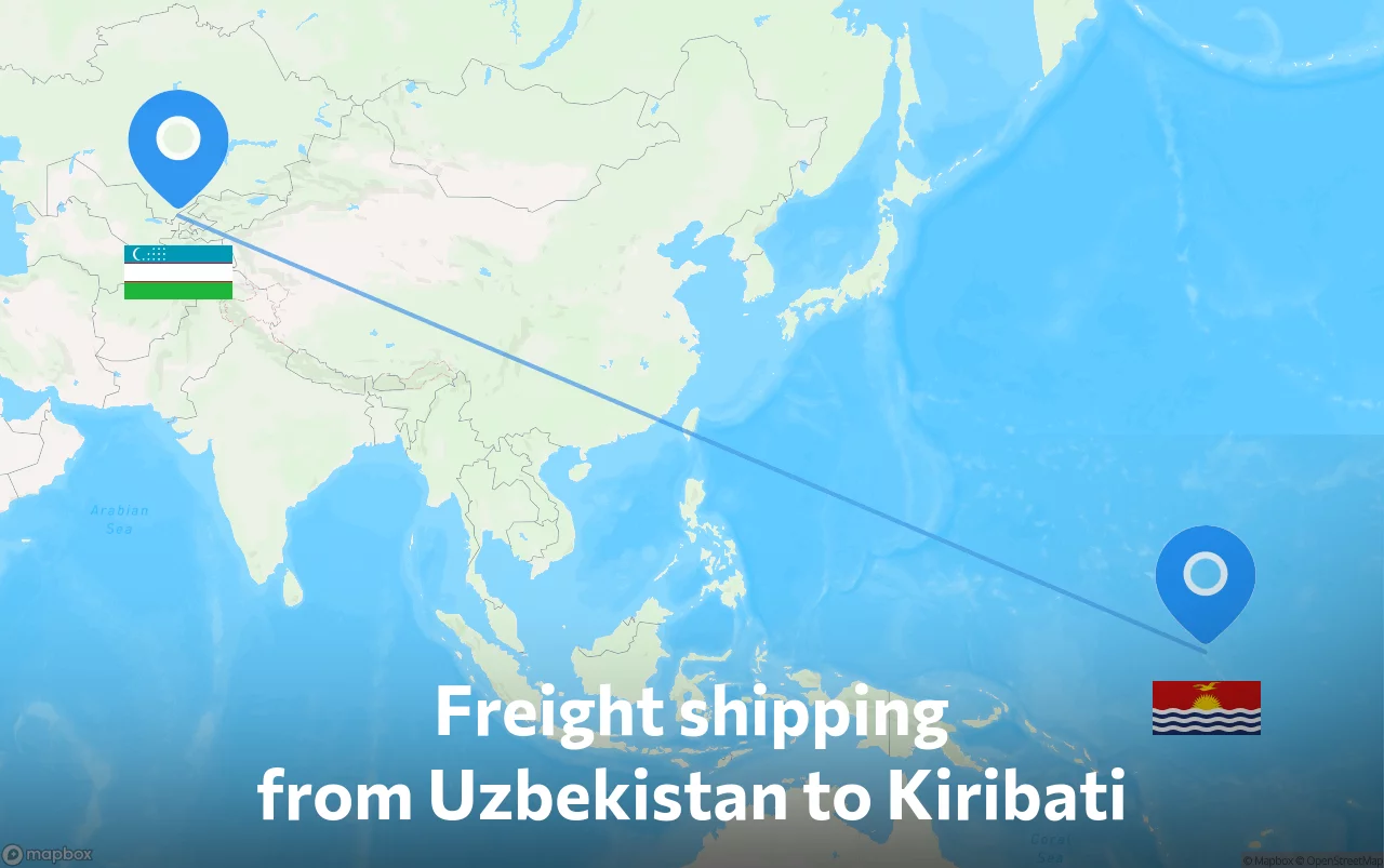 Shipping route from Uzbekistan to Kiribati