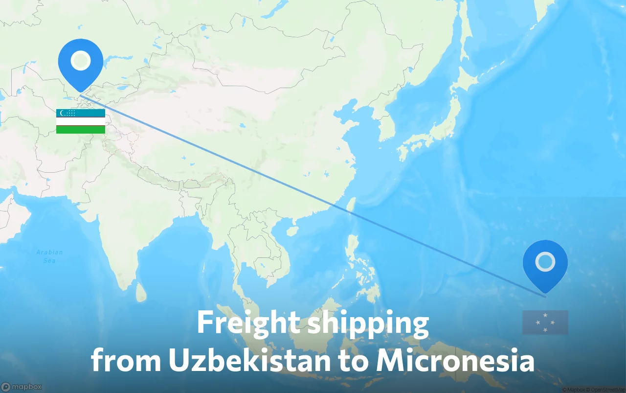 Shipping route from Uzbekistan to Micronesia