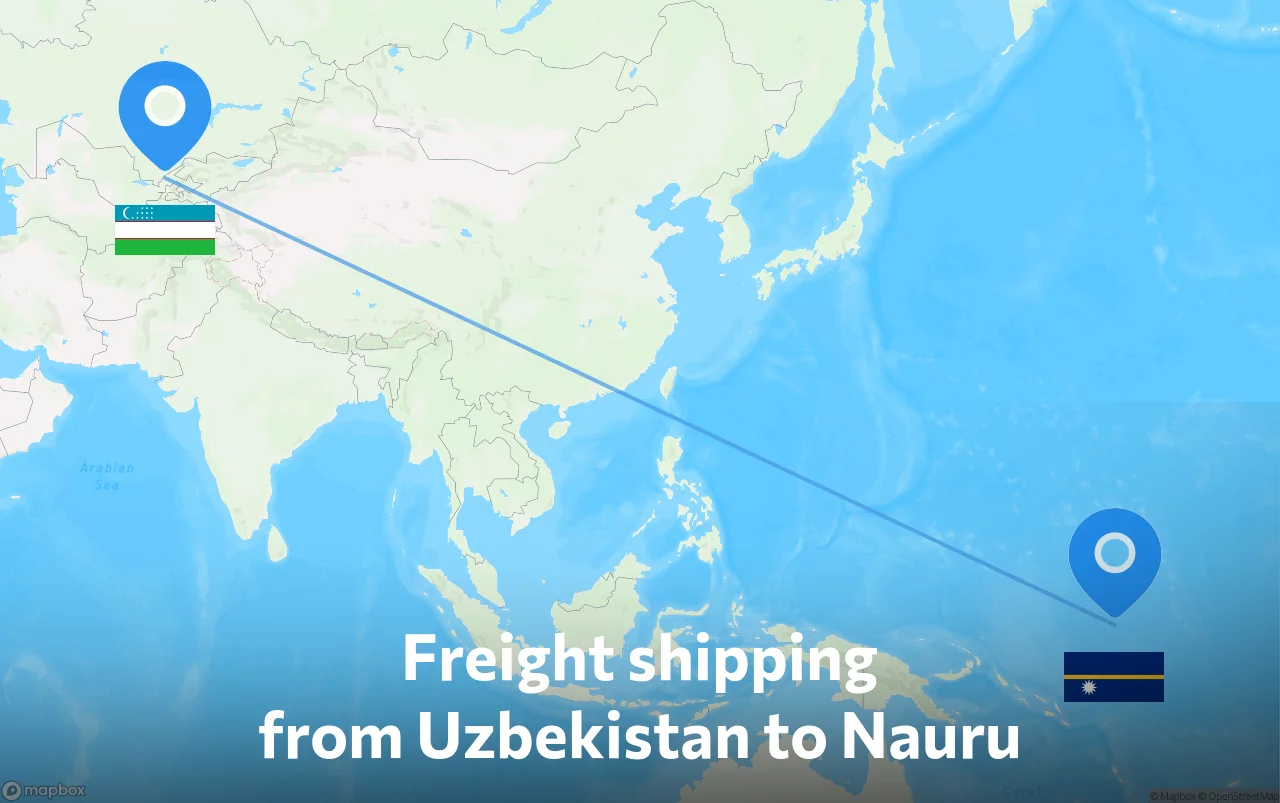 Shipping route from Uzbekistan to Nauru