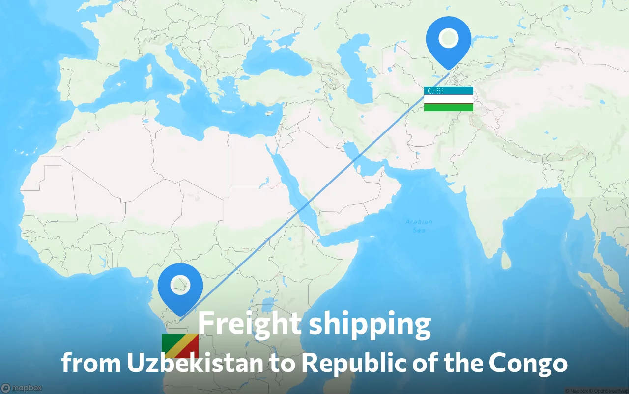 Shipping route from Uzbekistan to Republic of the Congo