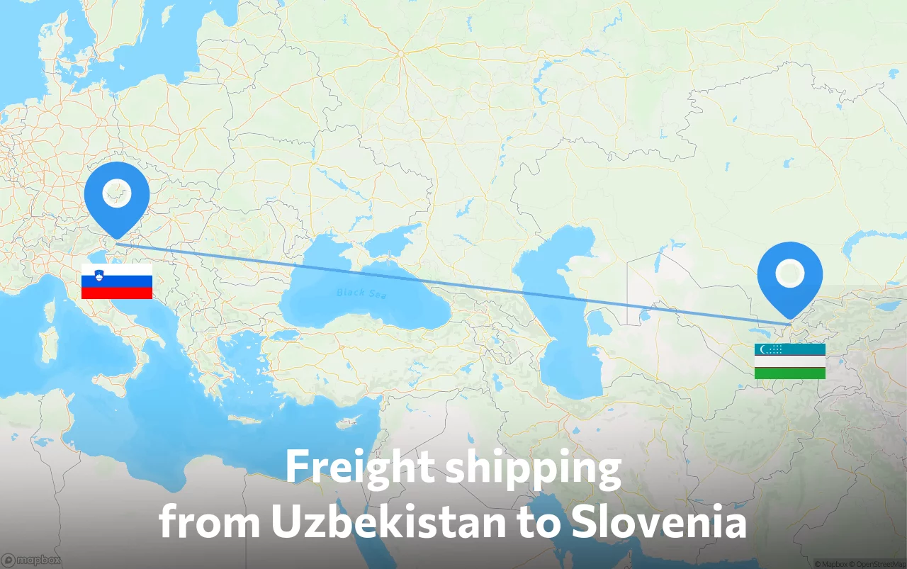 Shipping route from Uzbekistan to Slovenia