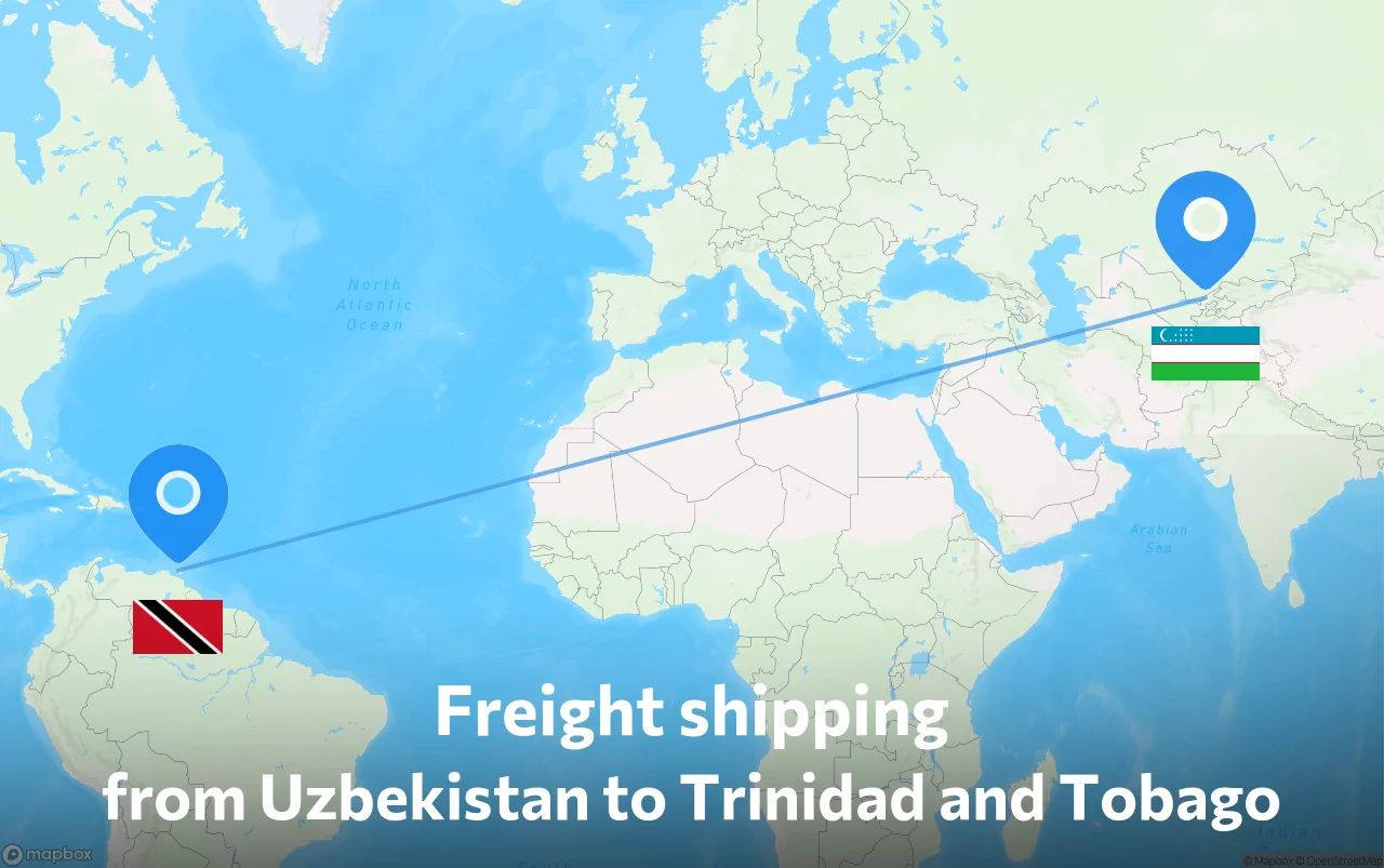 Shipping route from Uzbekistan to Trinidad and Tobago