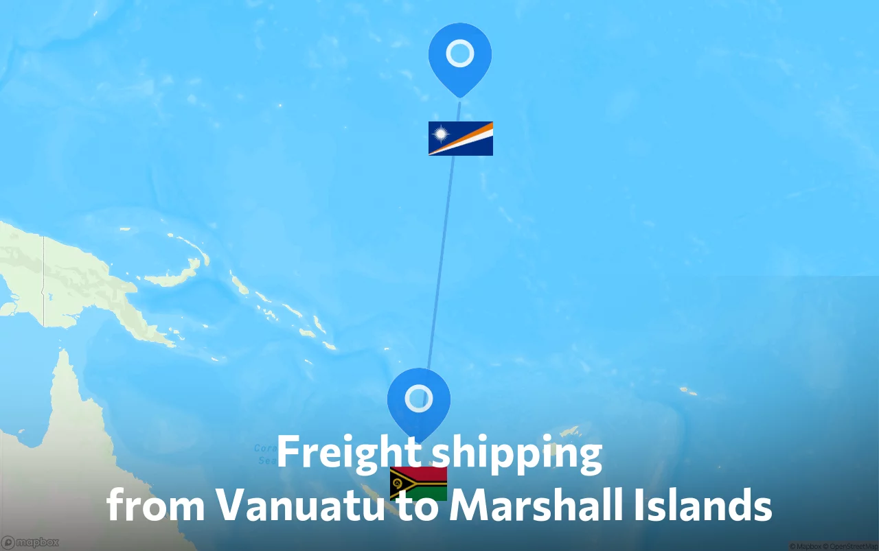 Shipping route from Vanuatu to Marshall Islands