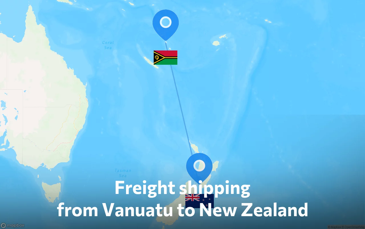 Shipping route from Vanuatu to New Zealand