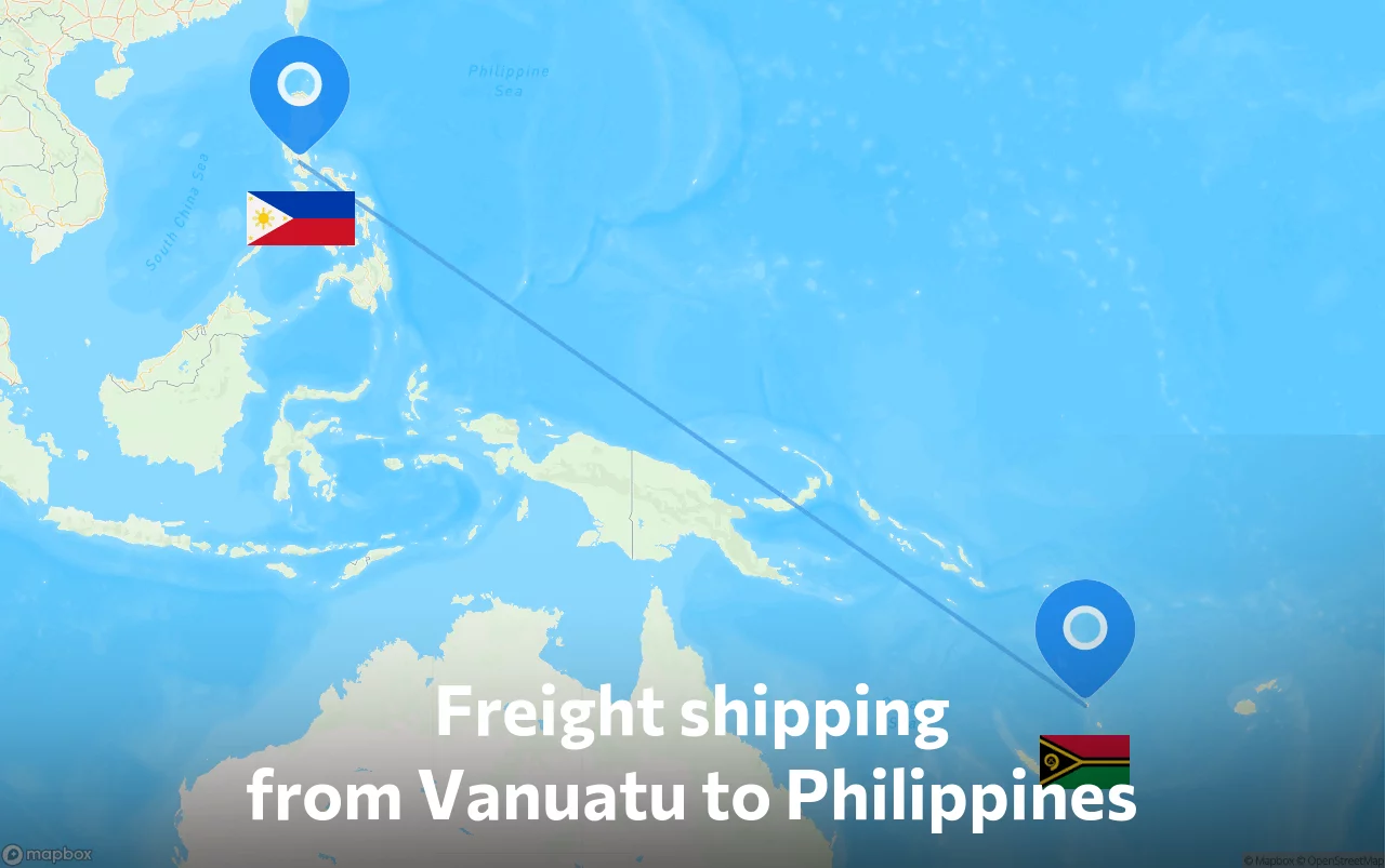 Shipping route from Vanuatu to Philippines
