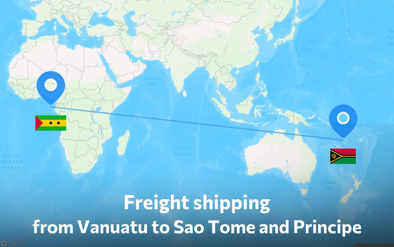 Shipping route from Vanuatu to Sao Tome and Principe