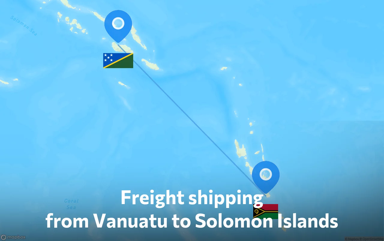 Shipping route from Vanuatu to Solomon Islands