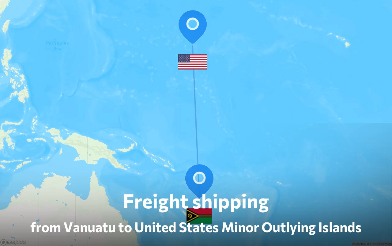 Shipping route from Vanuatu to United States Minor Outlying Islands