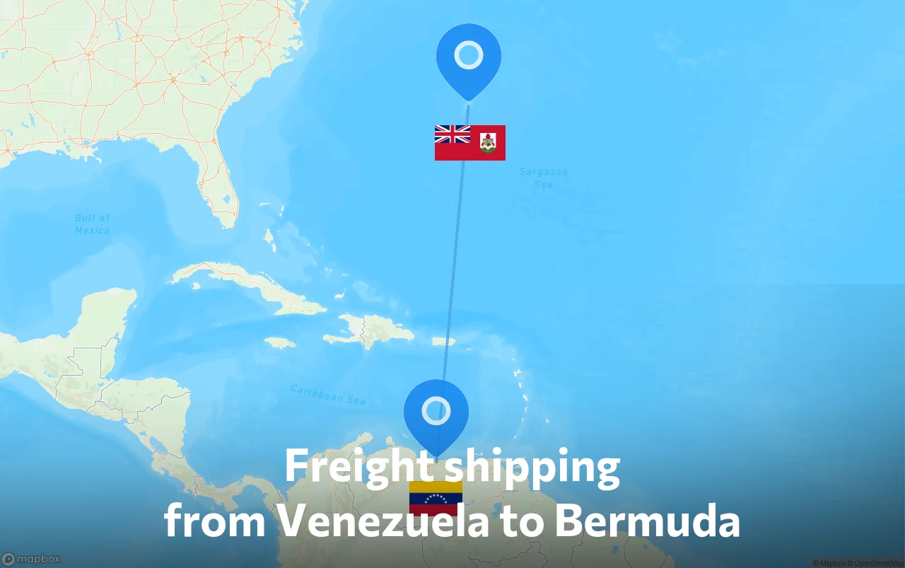 Shipping route from Venezuela to Bermuda