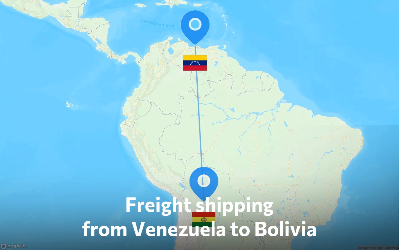 Shipping route from Venezuela to Bolivia