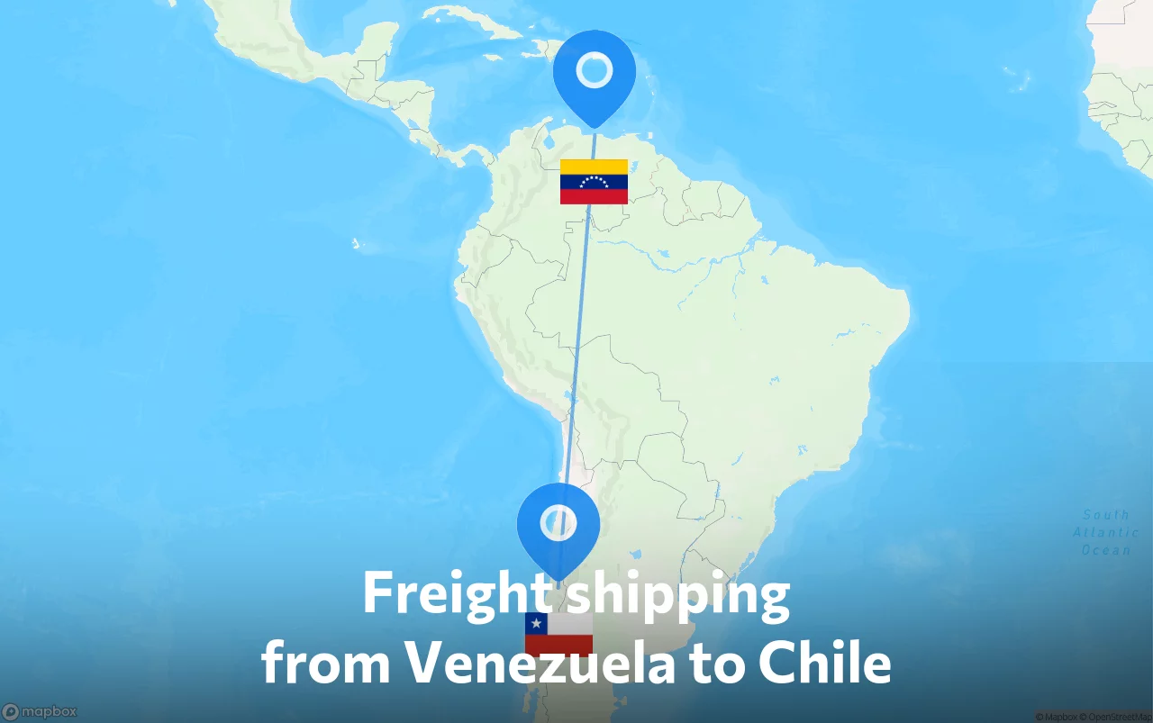 Shipping route from Venezuela to Chile