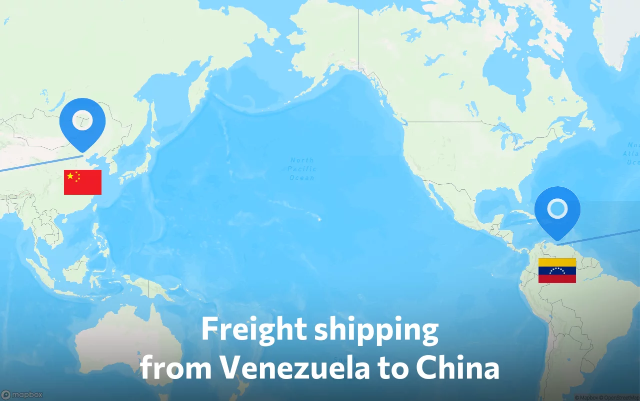 Shipping route from Venezuela to China