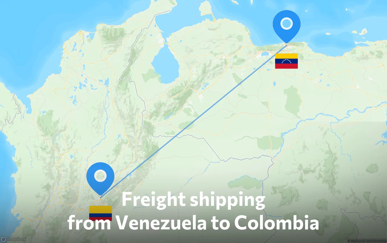 Shipping route from Venezuela to Colombia