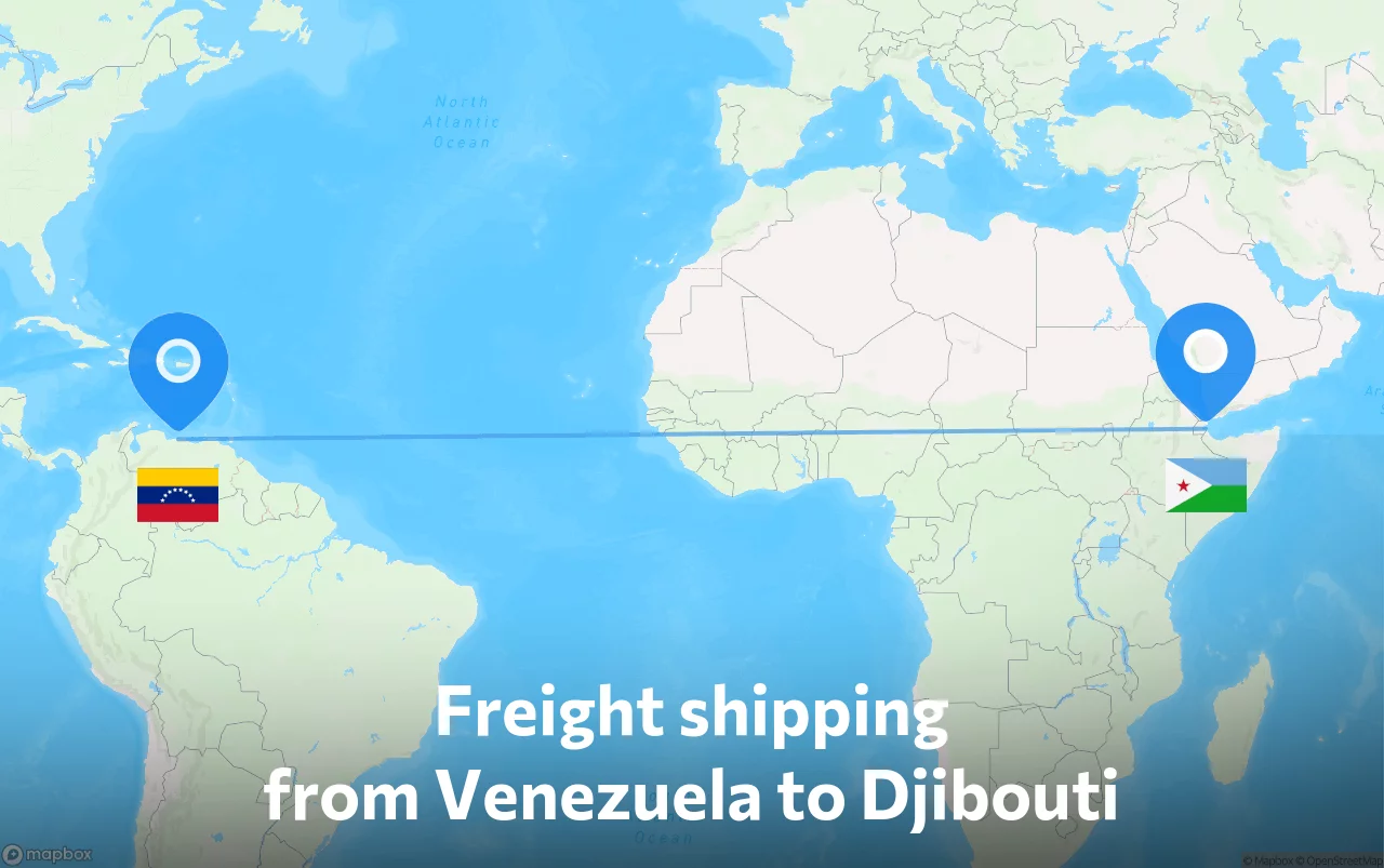 Shipping route from Venezuela to Djibouti