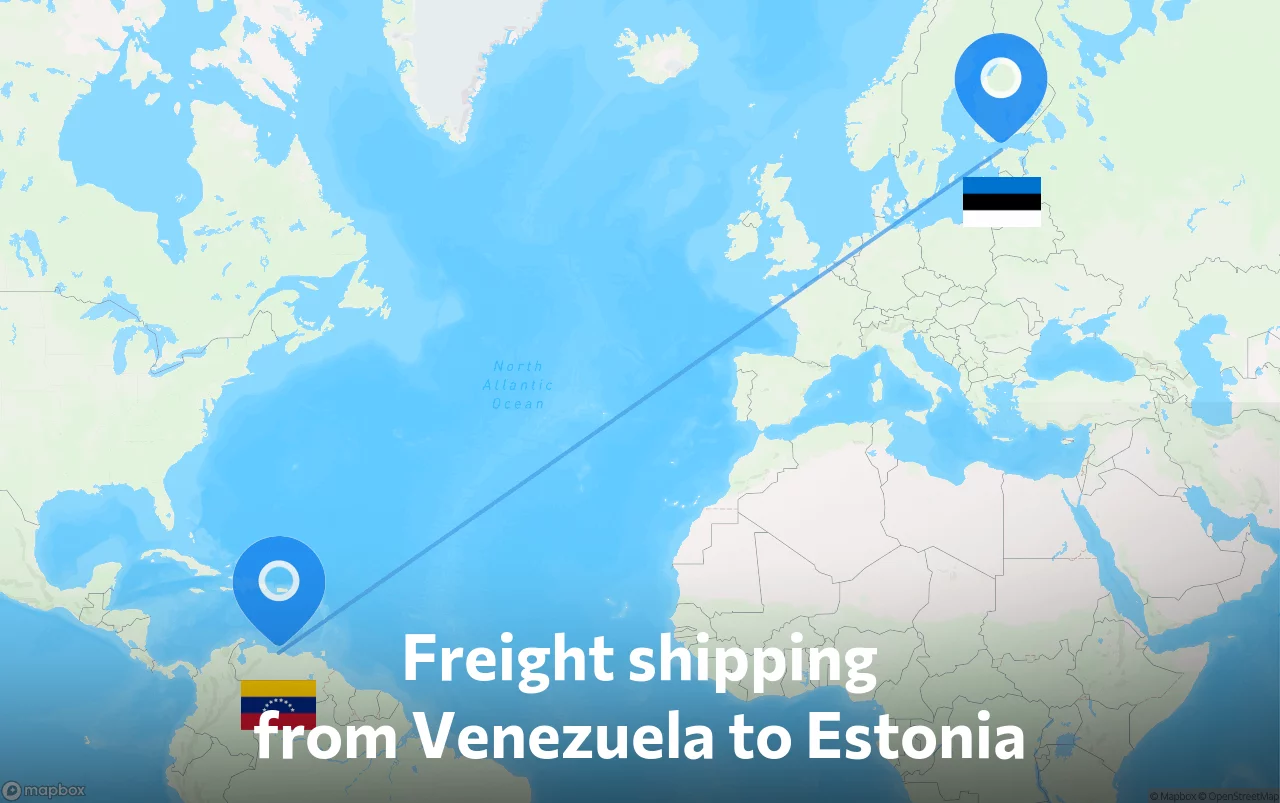 Shipping route from Venezuela to Estonia