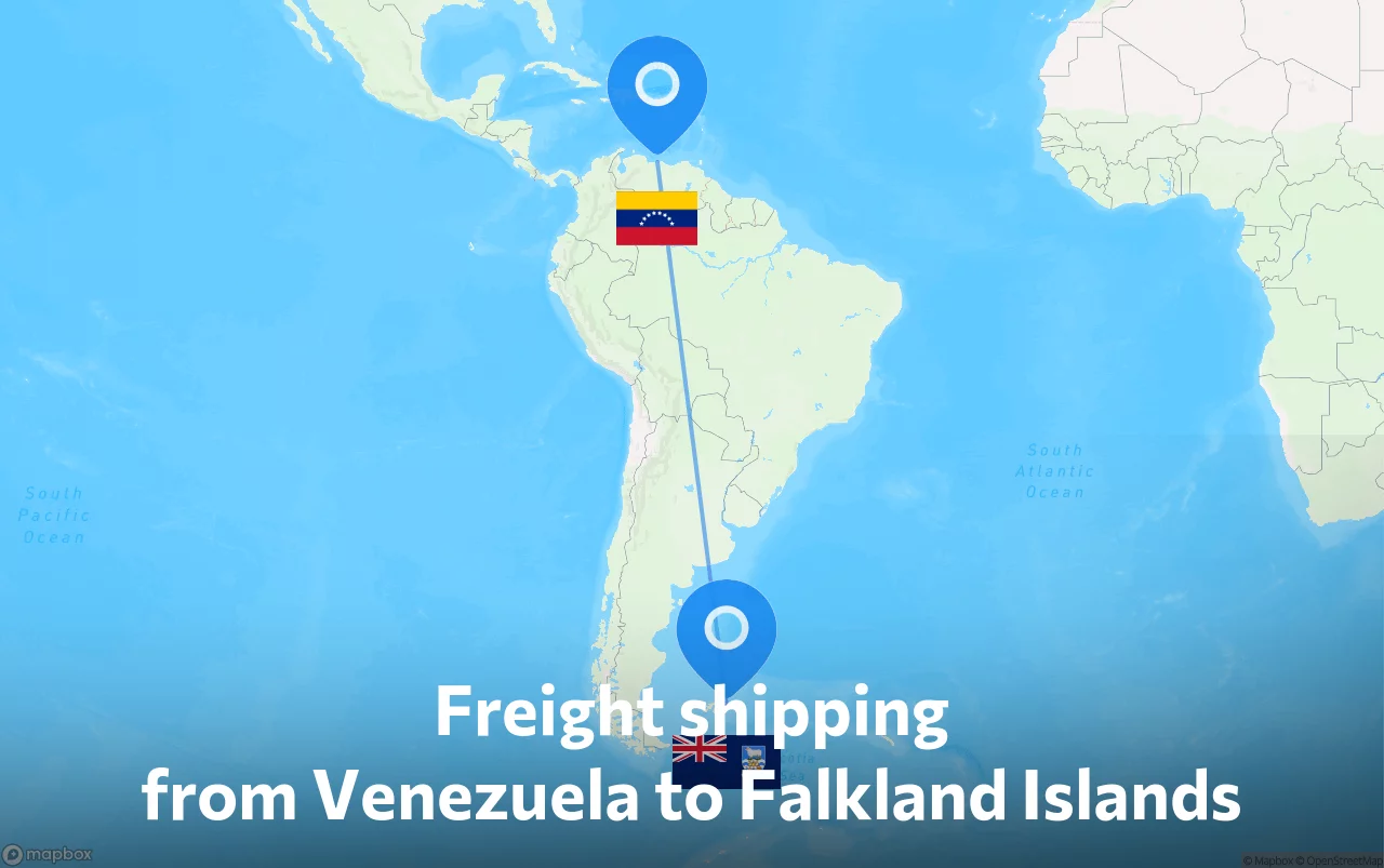 Shipping route from Venezuela to Falkland Islands