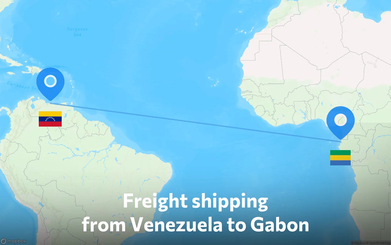Shipping route from Venezuela to Gabon