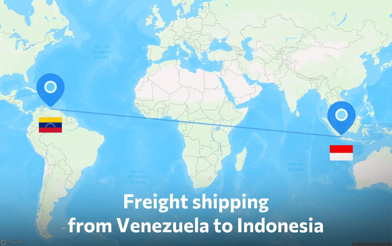 Shipping route from Venezuela to Indonesia