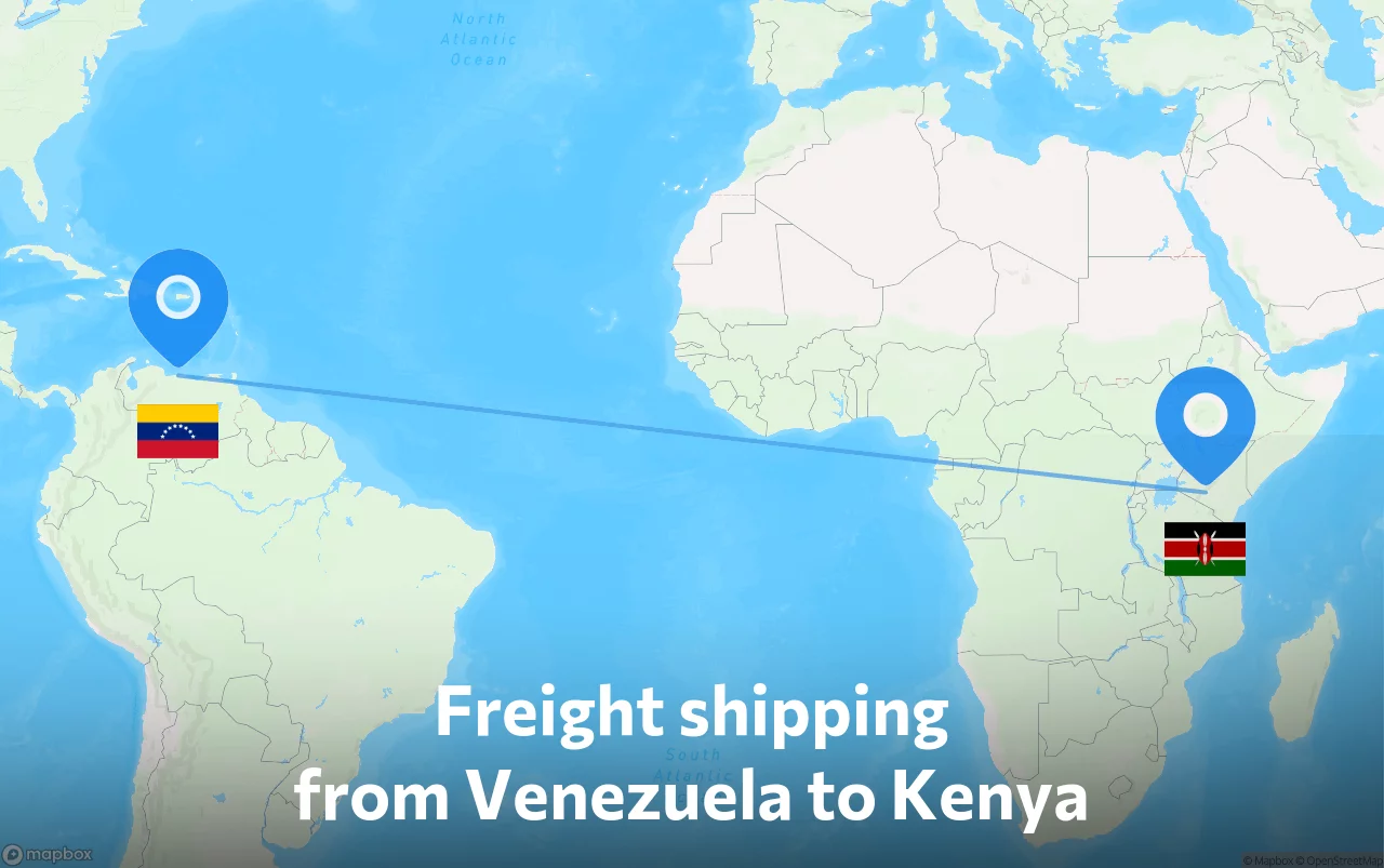 Shipping route from Venezuela to Kenya