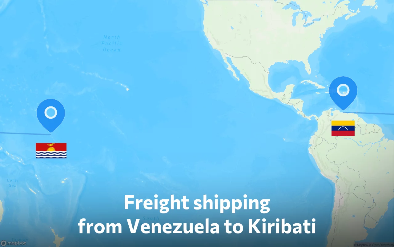Shipping route from Venezuela to Kiribati