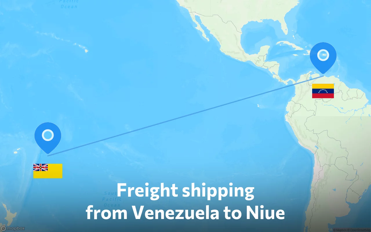 Shipping route from Venezuela to Niue