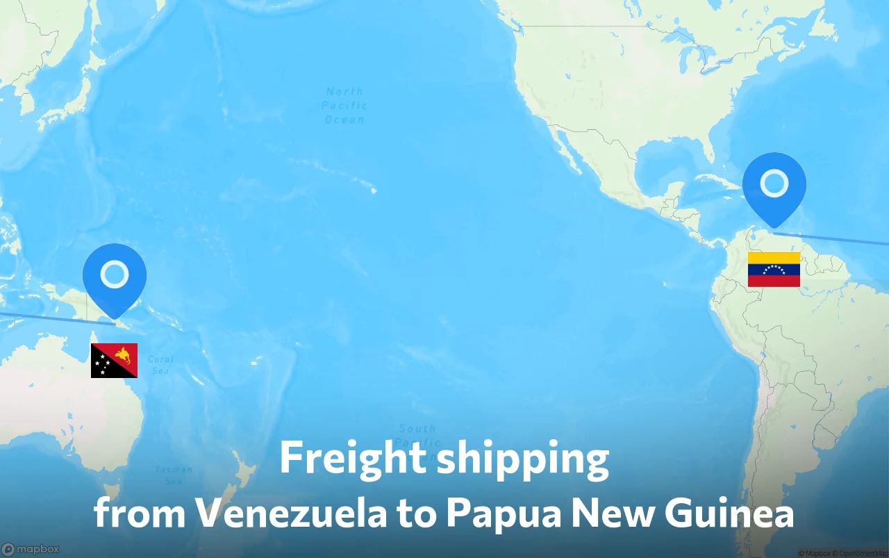 Shipping route from Venezuela to Papua New Guinea