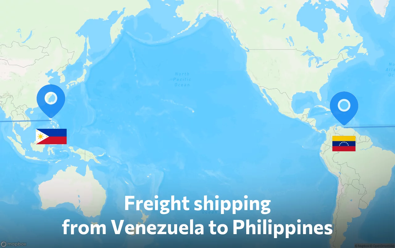Shipping route from Venezuela to Philippines