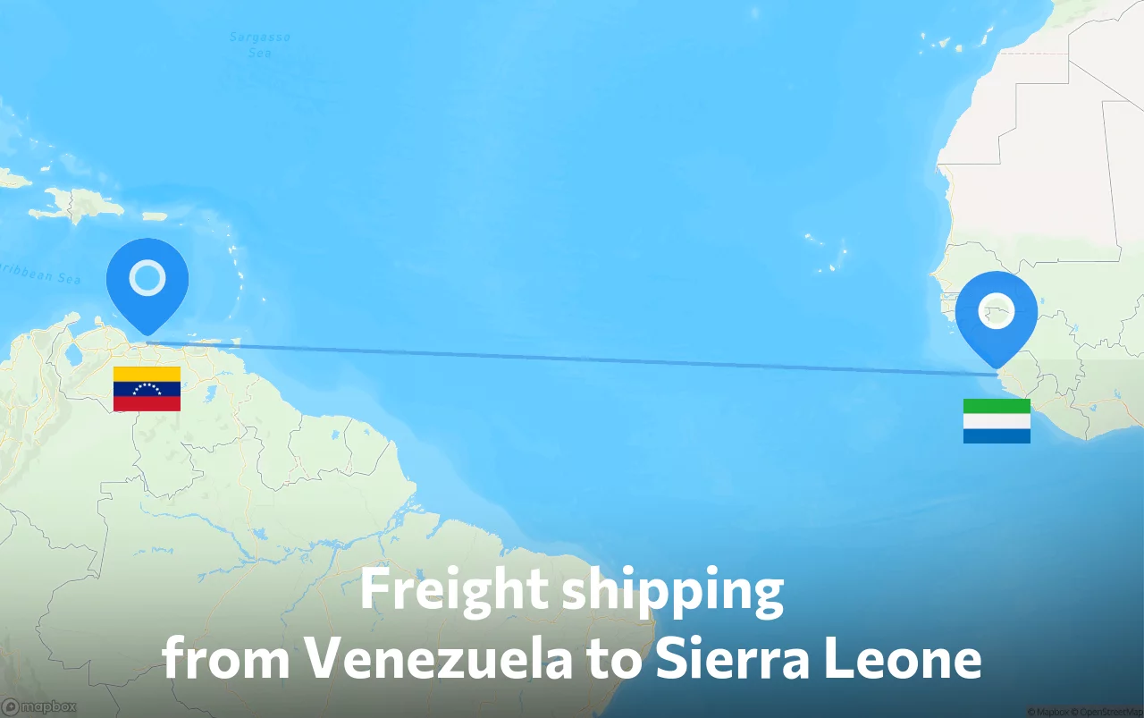 Shipping route from Venezuela to Sierra Leone