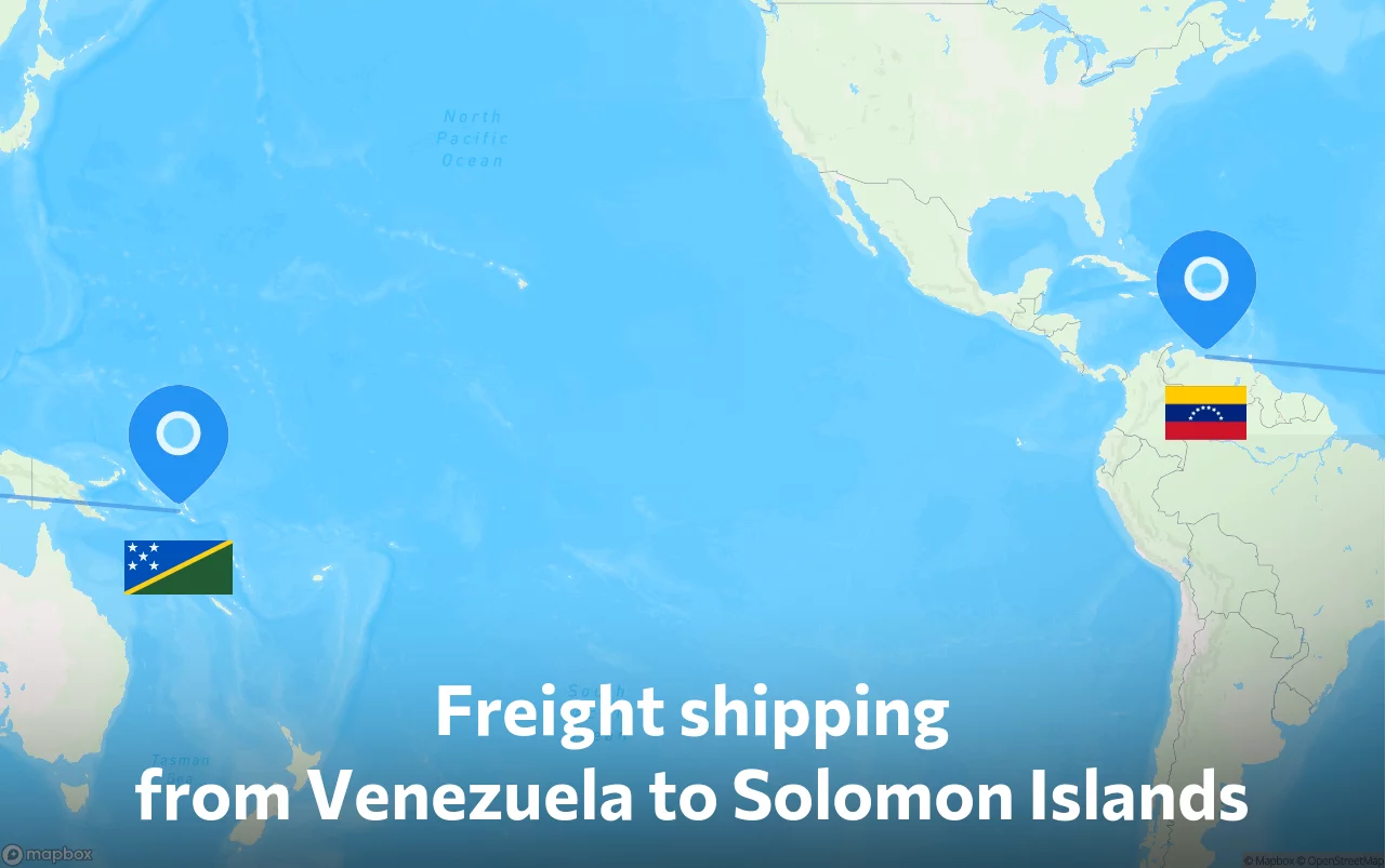 Shipping route from Venezuela to Solomon Islands