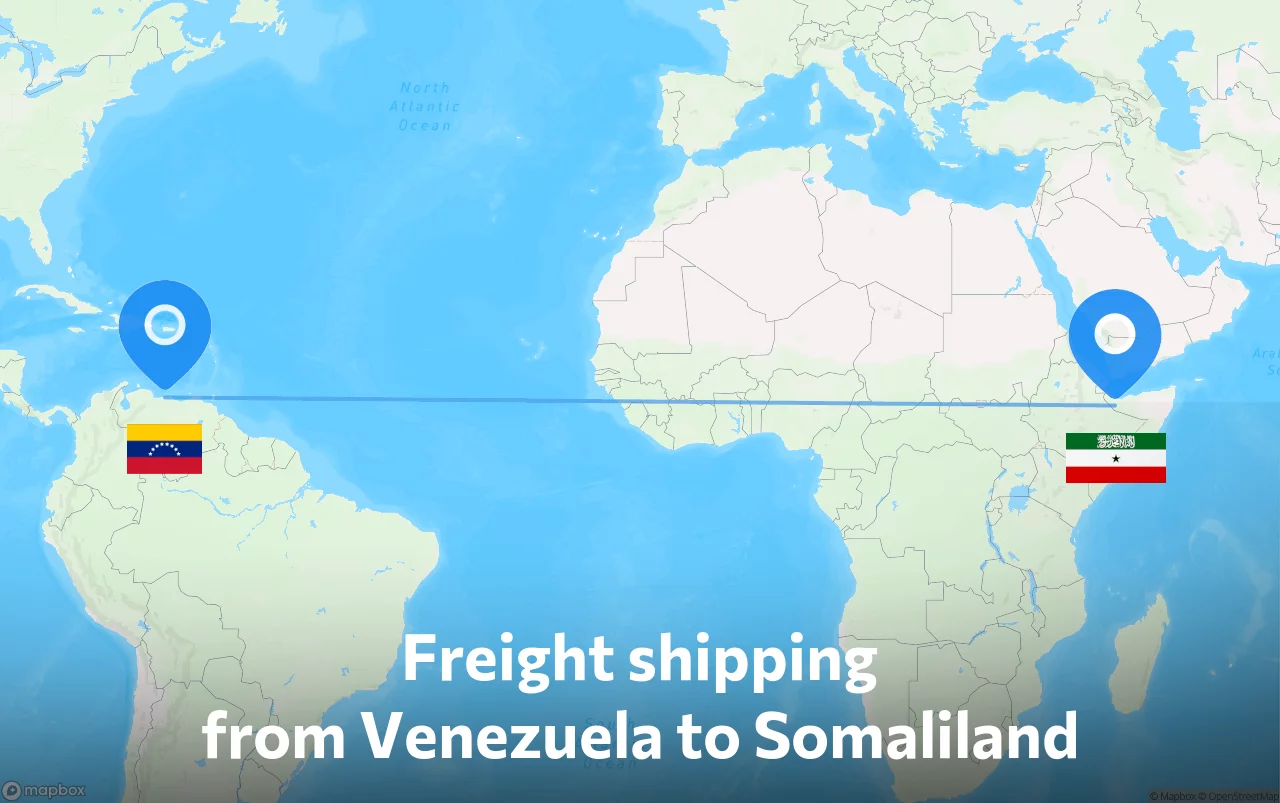 Shipping route from Venezuela to Somaliland