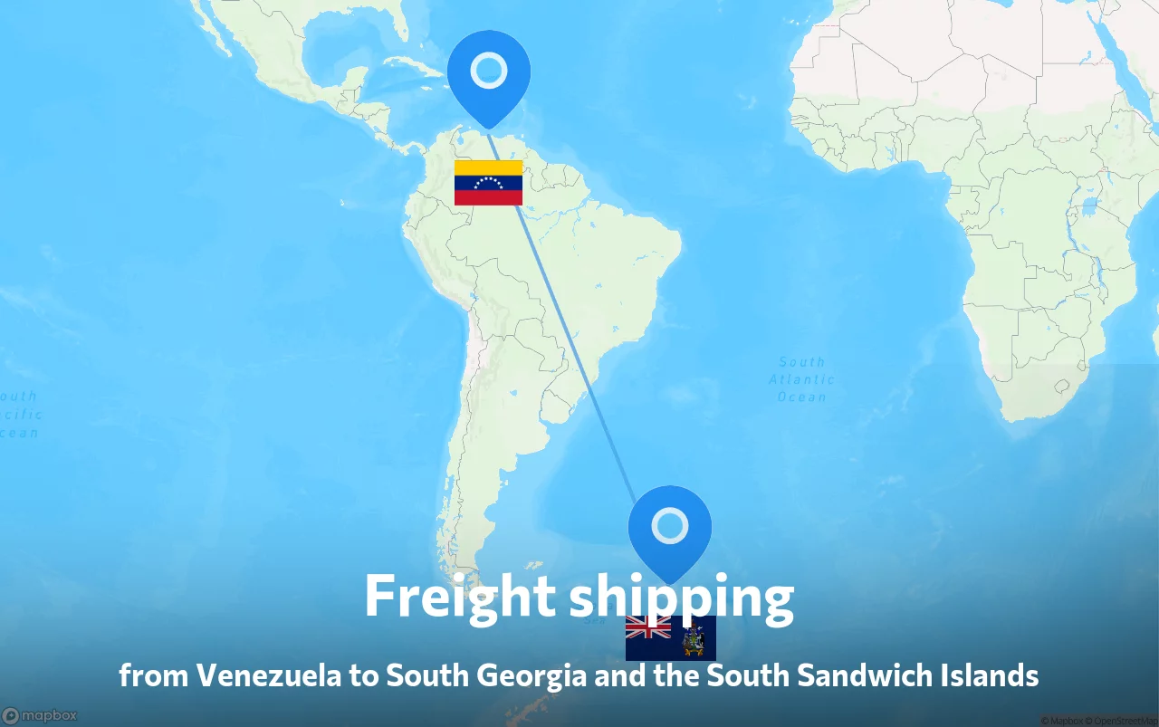 Shipping route from Venezuela to South Georgia and the South Sandwich Islands