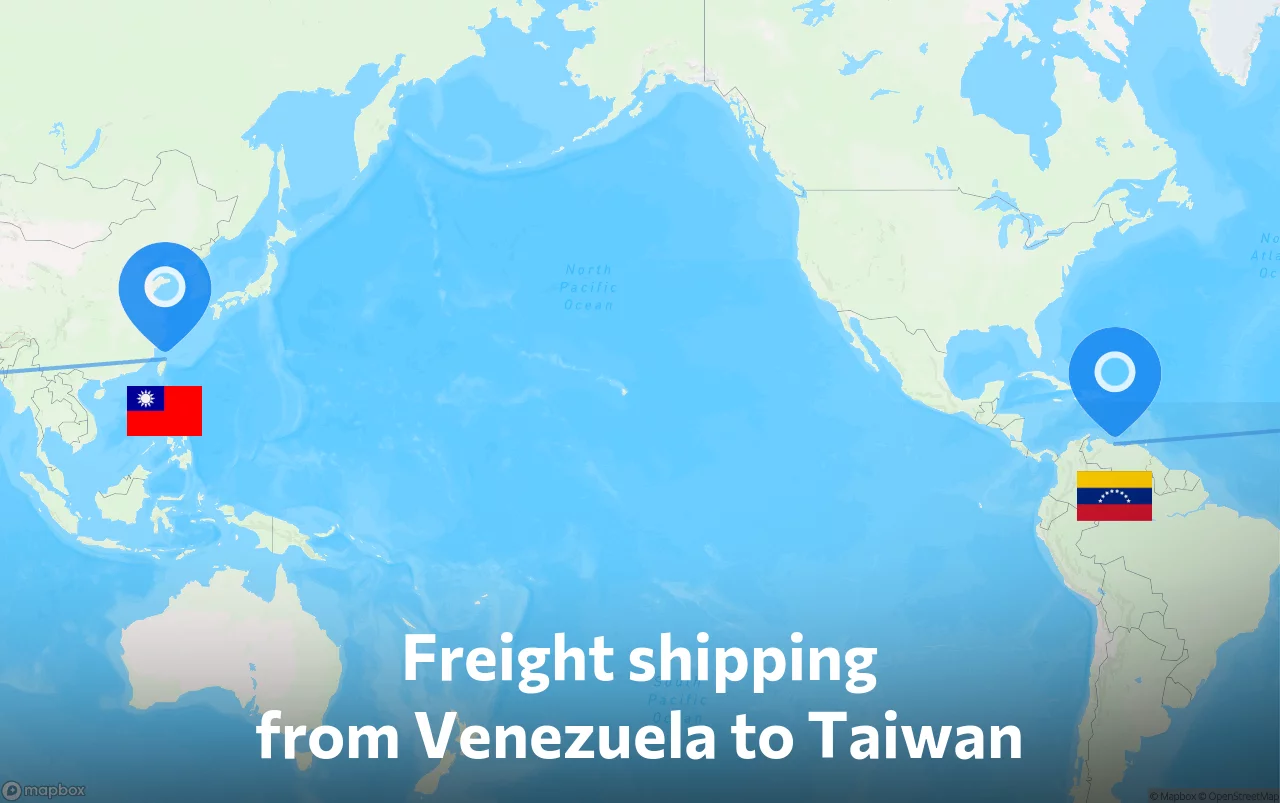 Shipping route from Venezuela to Taiwan