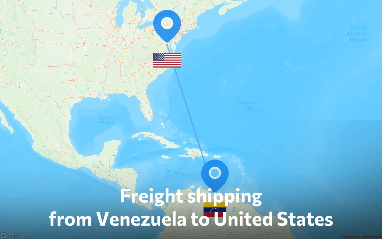 Shipping route from Venezuela to United States