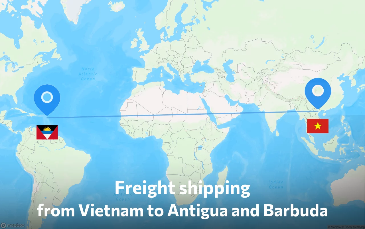 Shipping route from Vietnam to Antigua and Barbuda