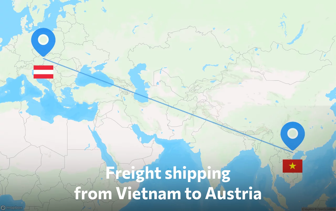 Shipping route from Vietnam to Austria