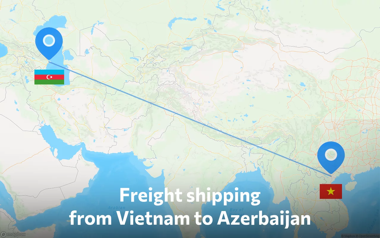 Shipping route from Vietnam to Azerbaijan