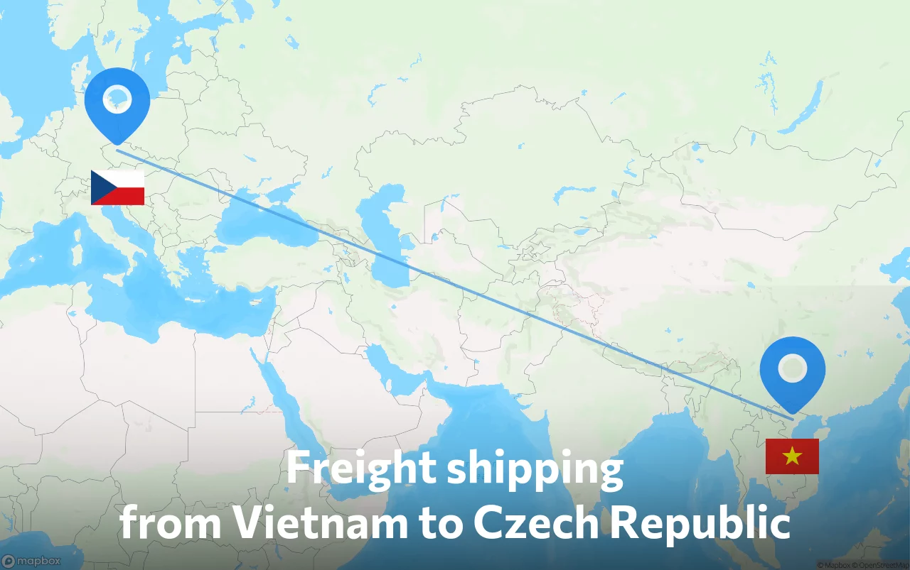 Shipping route from Vietnam to Czech Republic