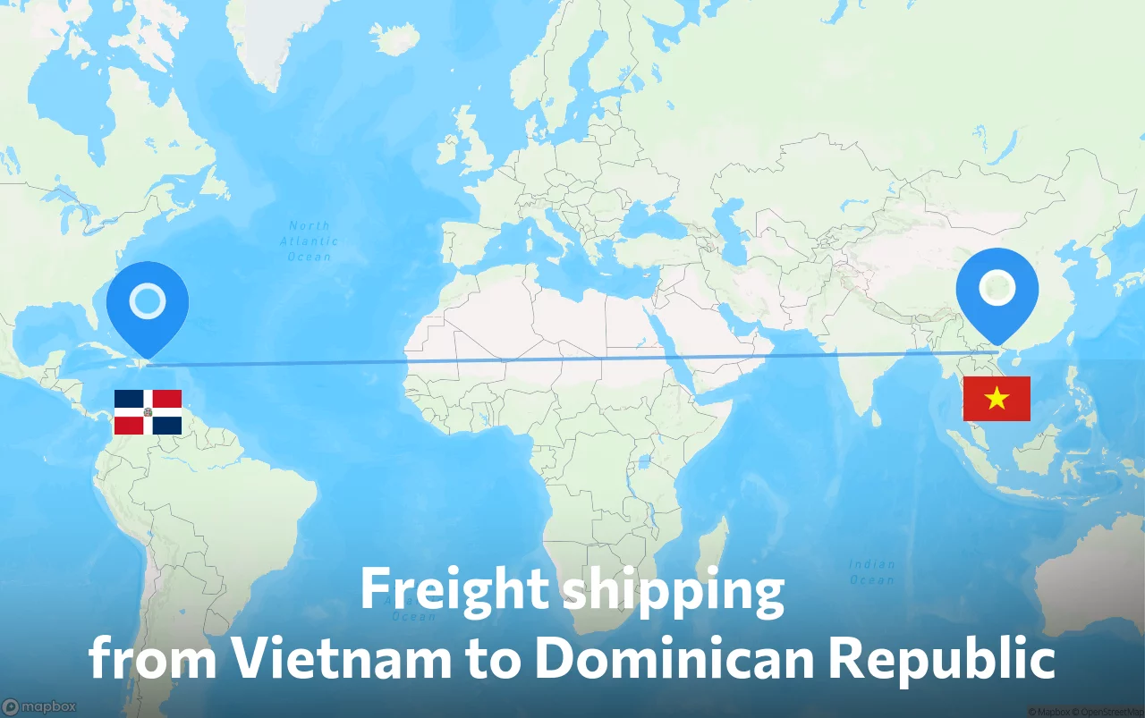Shipping route from Vietnam to Dominican Republic