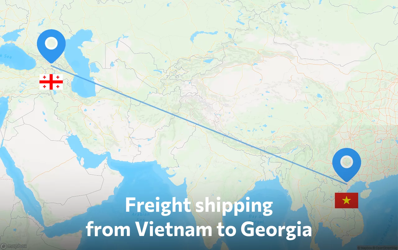 Shipping route from Vietnam to Georgia