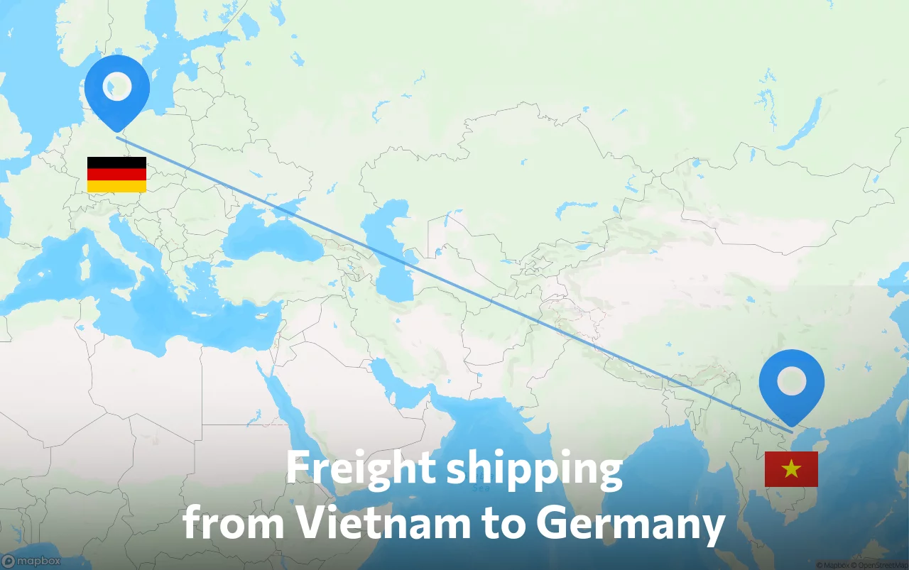 Shipping route from Vietnam to Germany