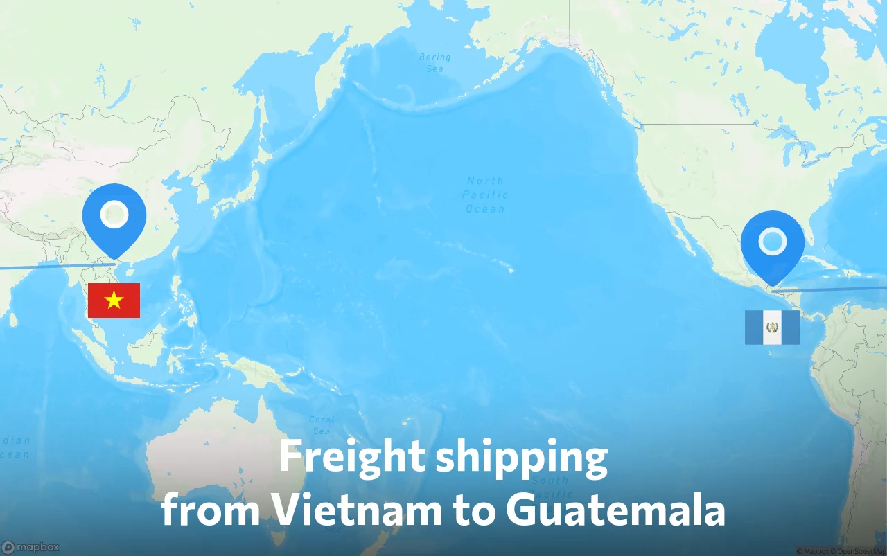 Shipping route from Vietnam to Guatemala