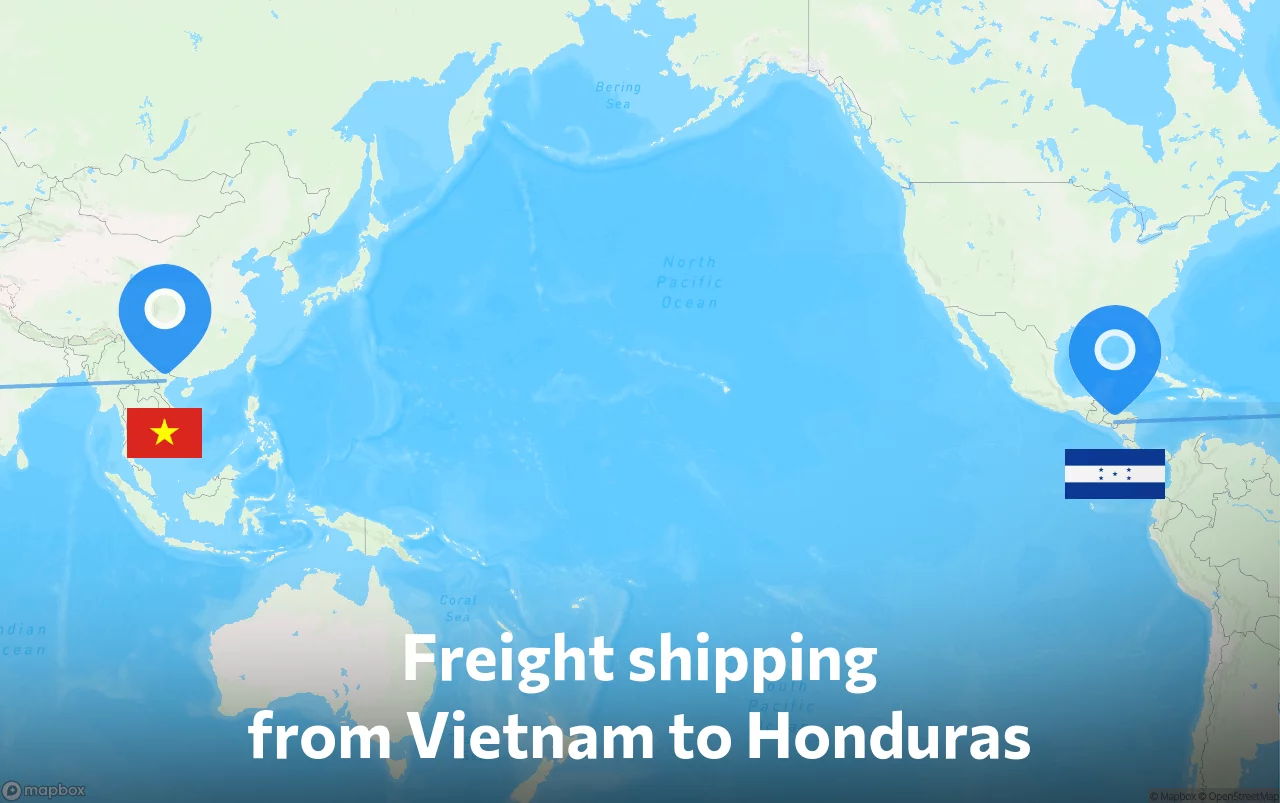 Shipping route from Vietnam to Honduras