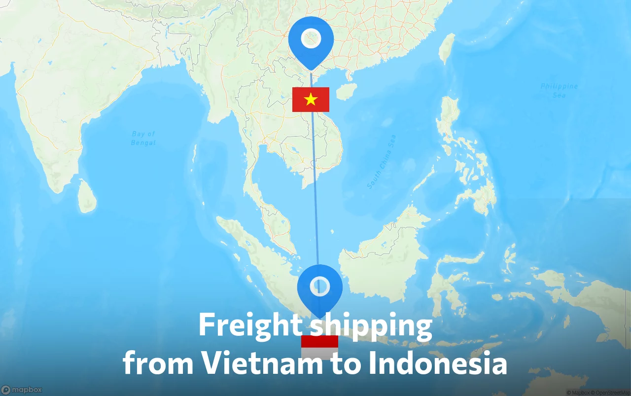 Shipping route from Vietnam to Indonesia