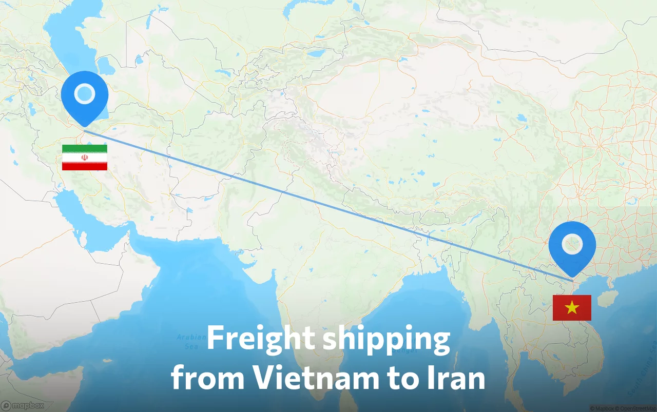 Shipping route from Vietnam to Iran